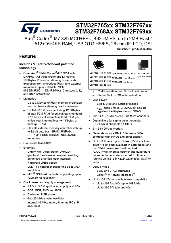 <?=STM32F768?> डेटा पत्रक पीडीएफ