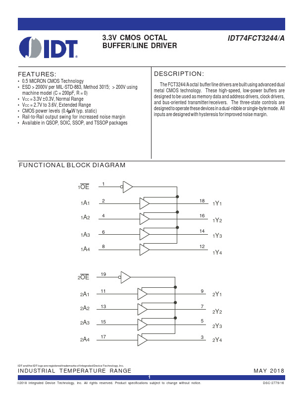 IDT74FCT3244A Integrated Device Tech