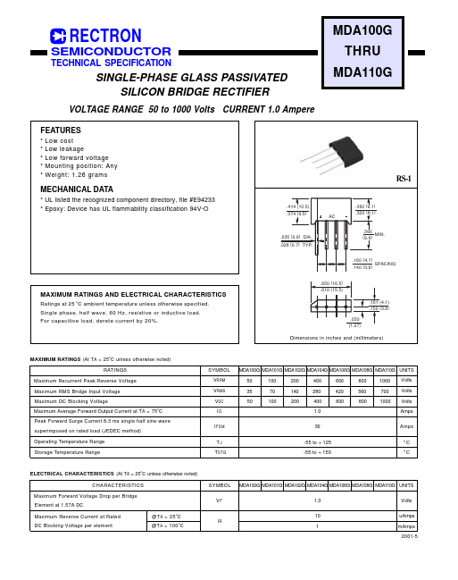 MDA101G Rectron