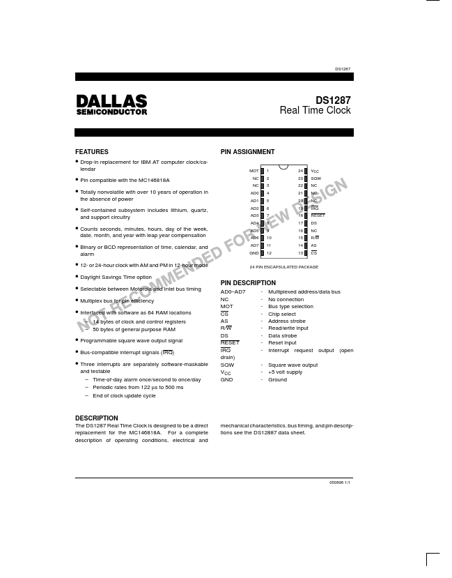 DS1287 Dallas Semiconducotr