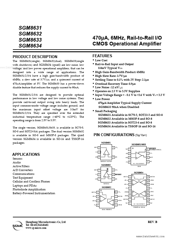 <?=SGM8631?> डेटा पत्रक पीडीएफ