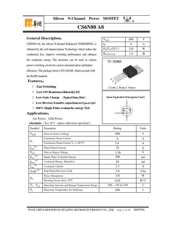 <?=CS6N80A8?> डेटा पत्रक पीडीएफ