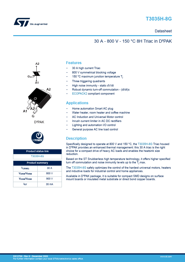 T3035H-8G STMicroelectronics