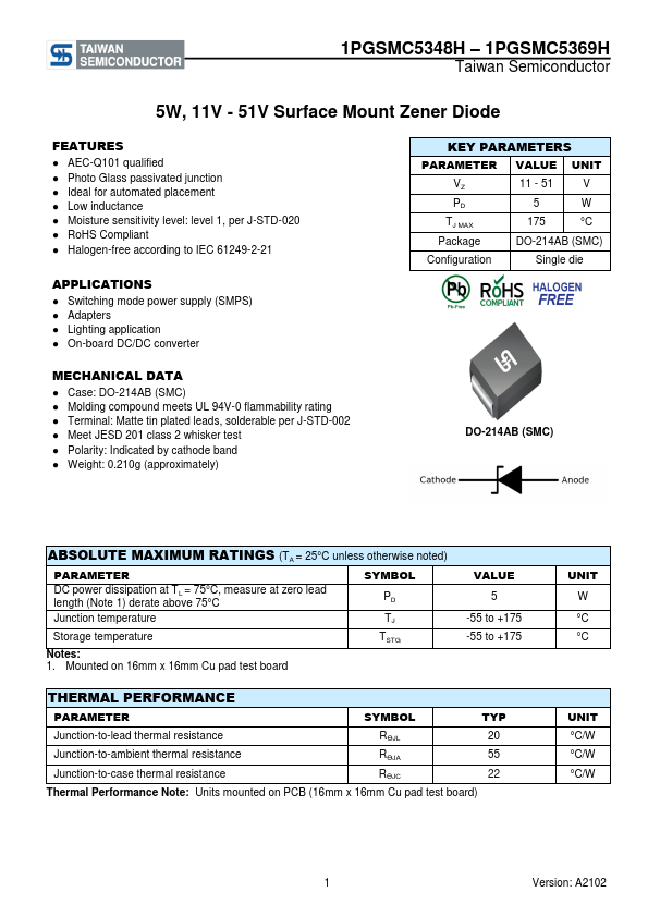 1PGSMC5361H Taiwan Semiconductor