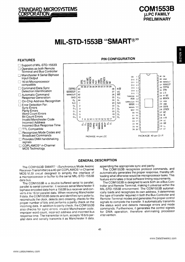 COM1553B Standard Microsystems