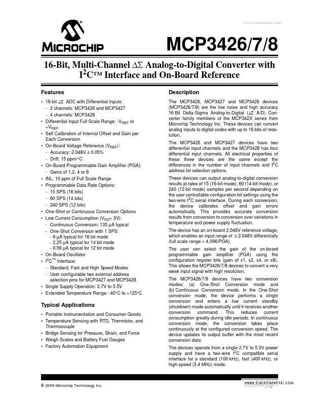 MCP3428 Microchip Technology