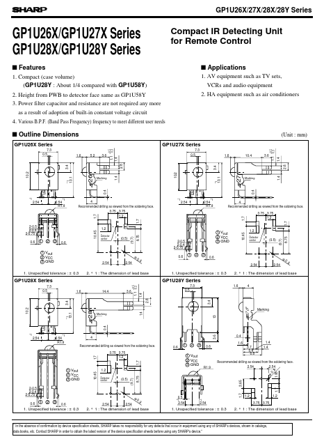 GP1U28Y Sharp Electrionic Components