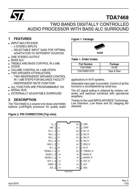 TDA7468 STMicroelectronics