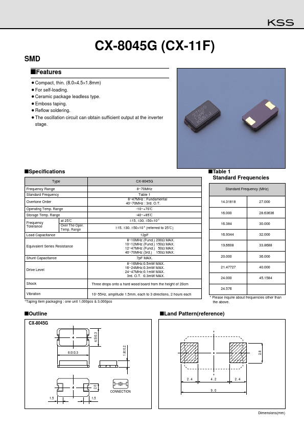 CX-11F Kyocera Kinseki Corpotation