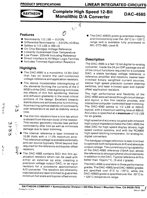 <?=DAC-4565?> डेटा पत्रक पीडीएफ