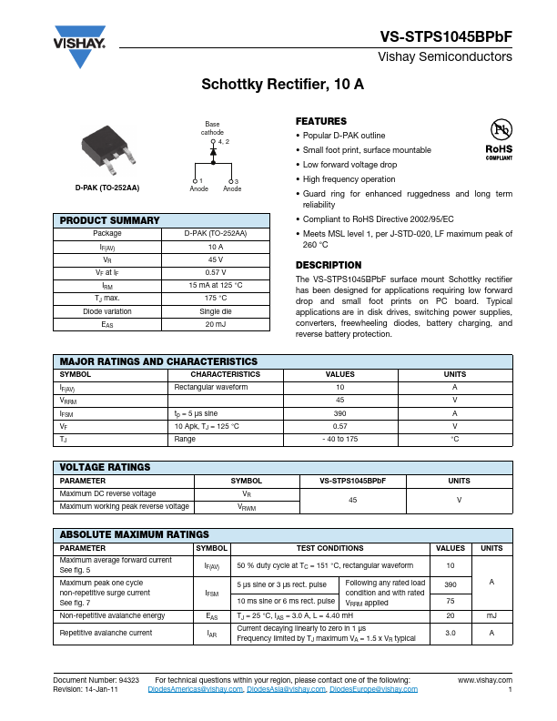 VS-STPS1045BPbF