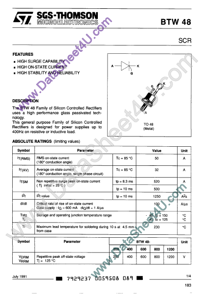 BTW48 ST Microelectronics