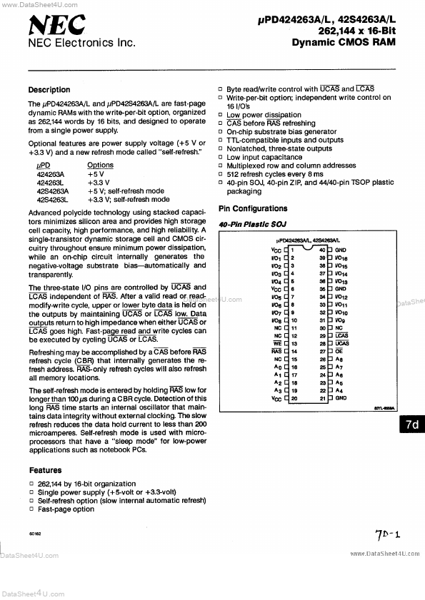 UPD424263A NEC Electronics