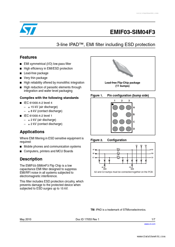 EMIF03-SIM04F3 ST Microelectronics