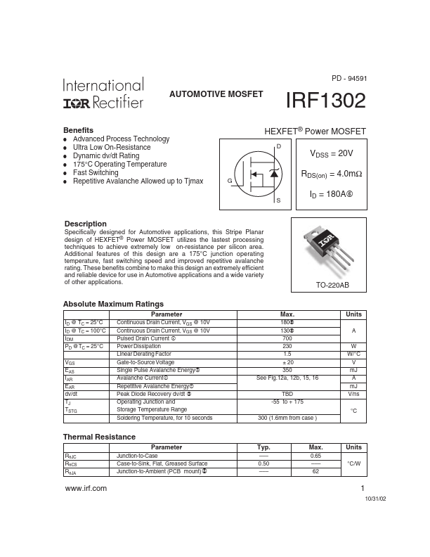 IRF1302 International Rectifier