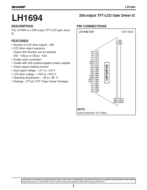 LH1694 Sharp Electrionic Components