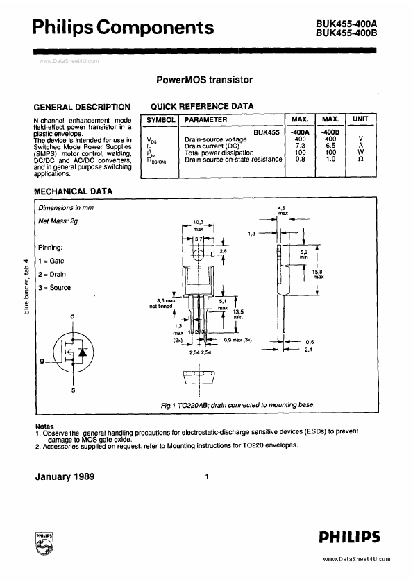 <?=BUK455-400A?> डेटा पत्रक पीडीएफ