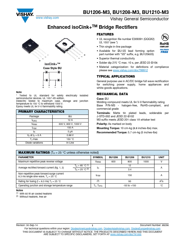 BU1206-M3 Vishay