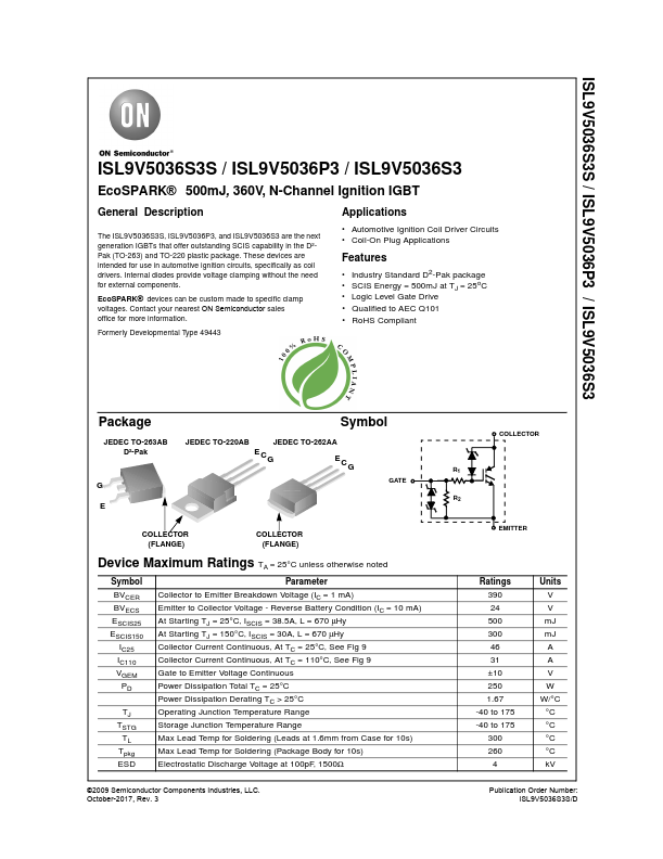 ISL9V5036S3S ON Semiconductor