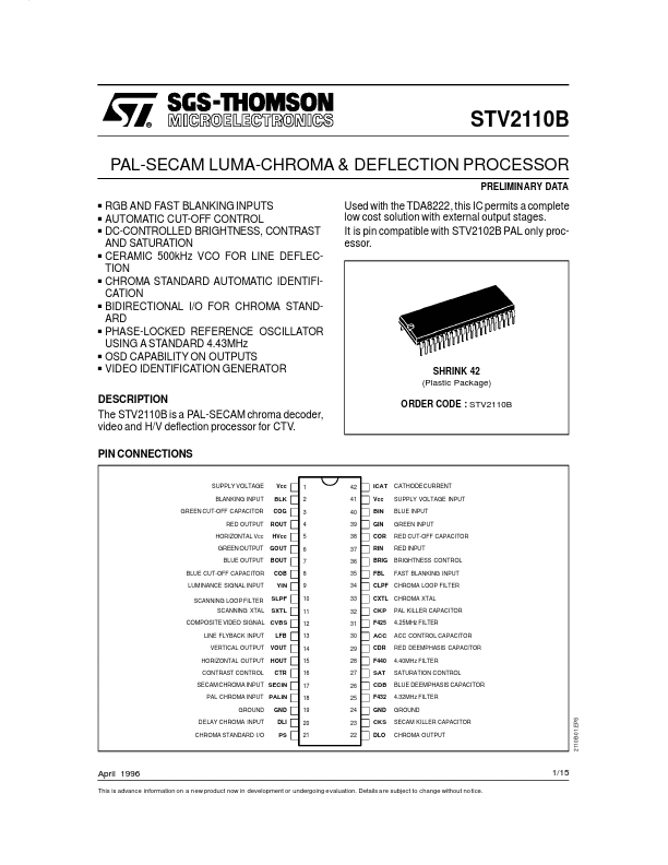 STV2110B ST Microelectronics