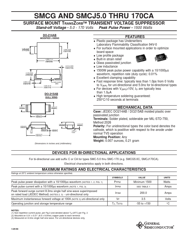 SMCG6.0A General Semiconductor