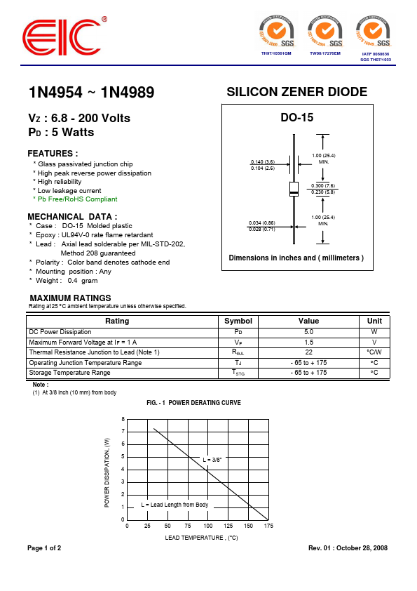 1N4954 EIC