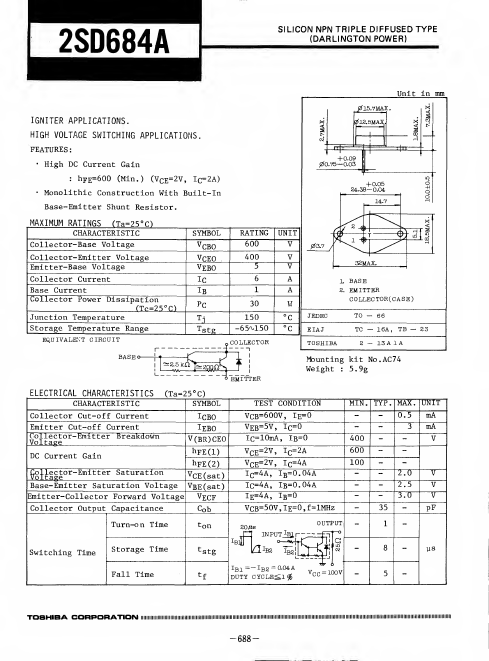 2SD684A Toshiba