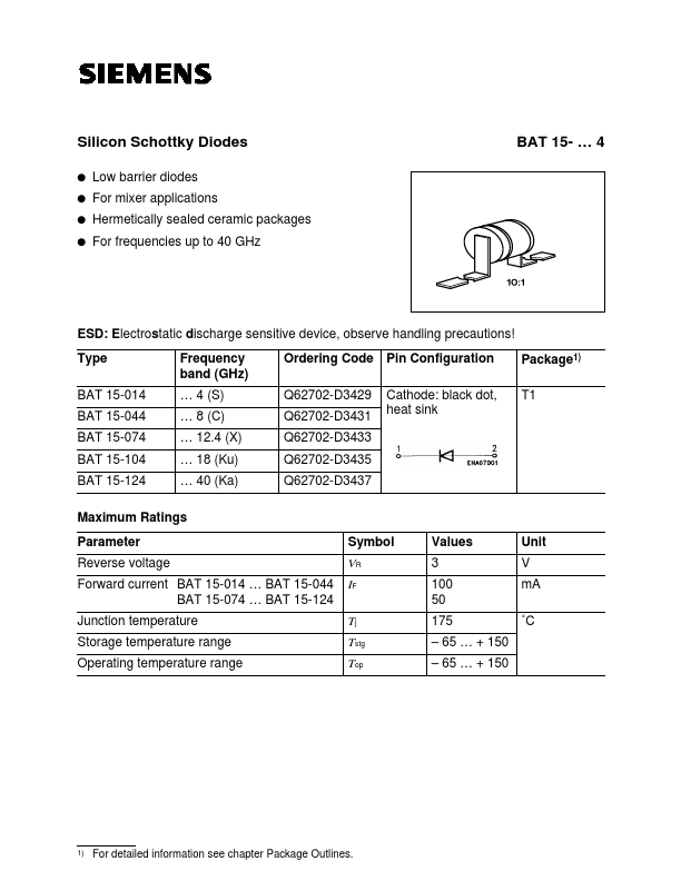 BAT15-014 Siemens Semiconductor Group