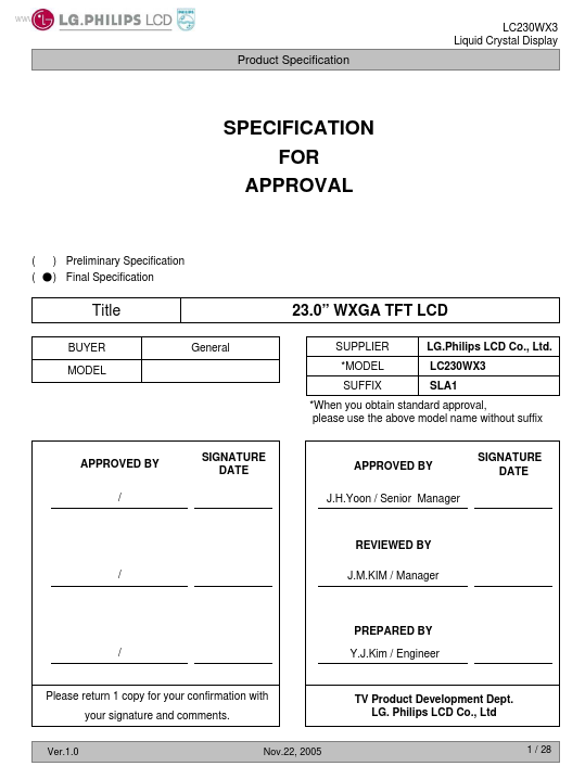 <?=LC230WX3?> डेटा पत्रक पीडीएफ