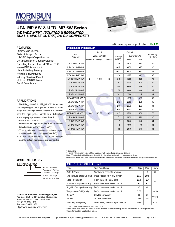 UFB2405MP-6W