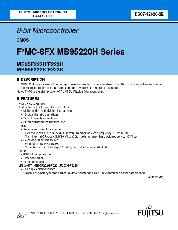 MB95F223K Fujitsu Media Devices