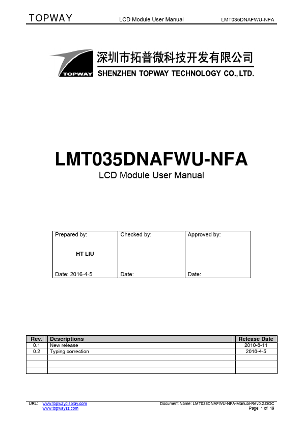 LMT035DNAFWU-NFA TOPWAY