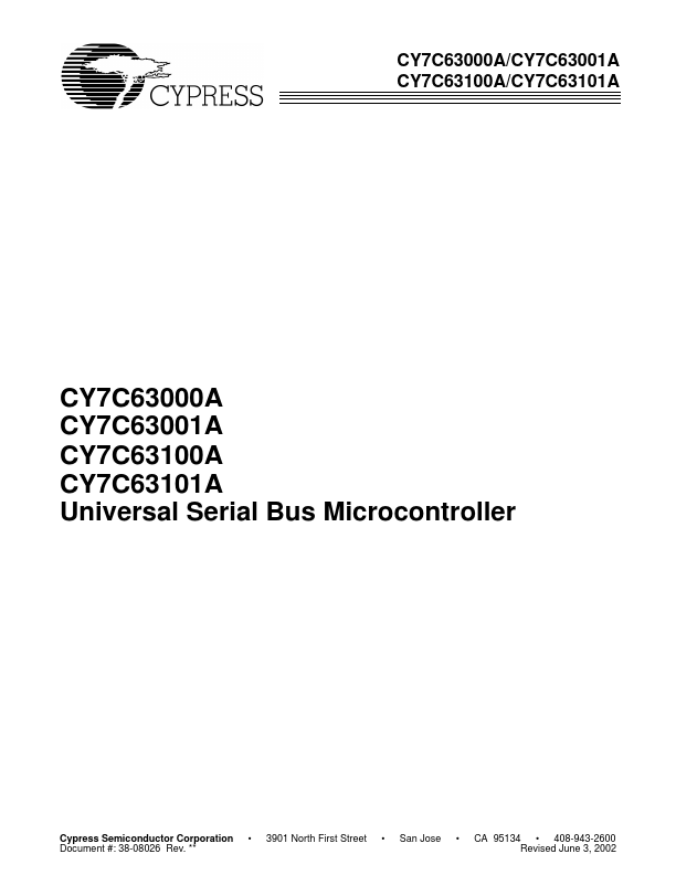 CY7C63101A Cypress Semiconductor