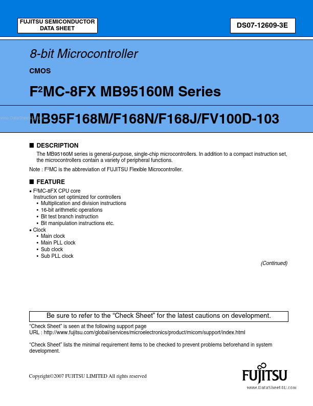MB95F168N Fujitsu Media Devices
