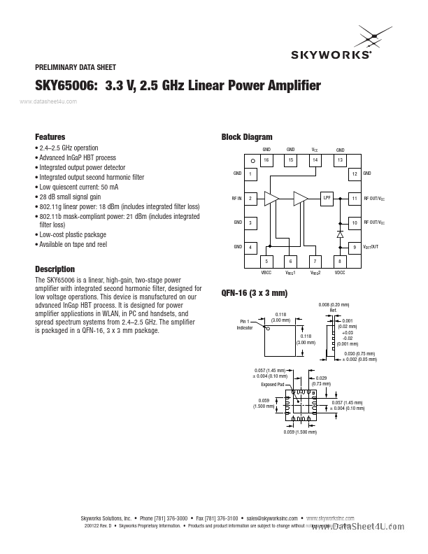 SKY65006 Skyworks Solutions