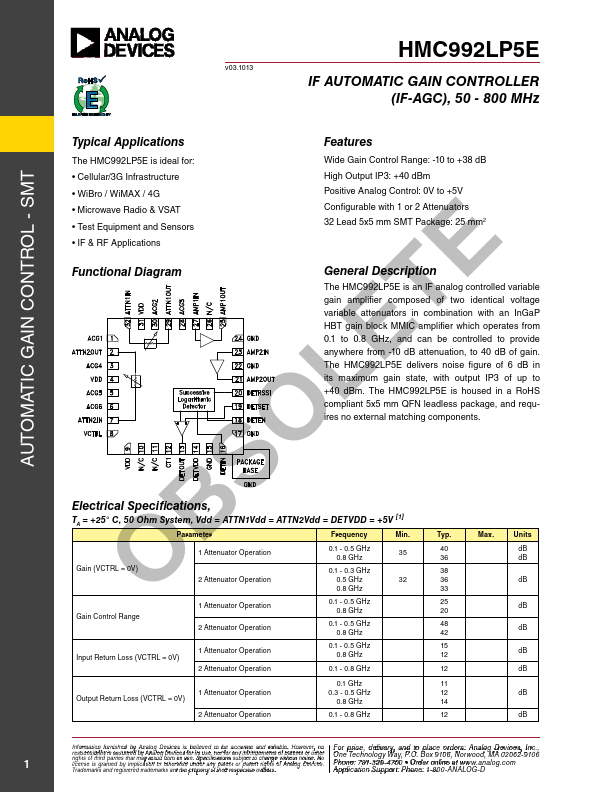 HMC992LP5E Analog Devices