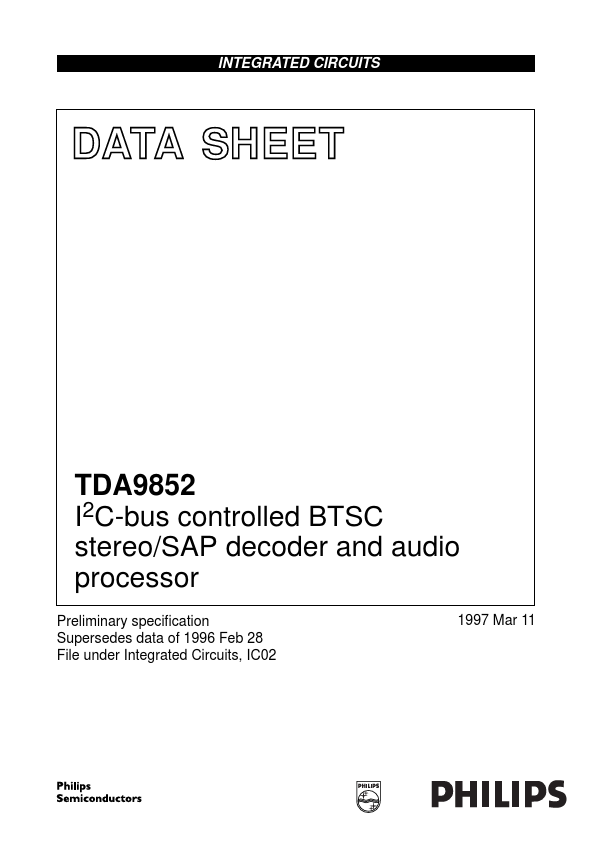 <?=TDA9852?> डेटा पत्रक पीडीएफ