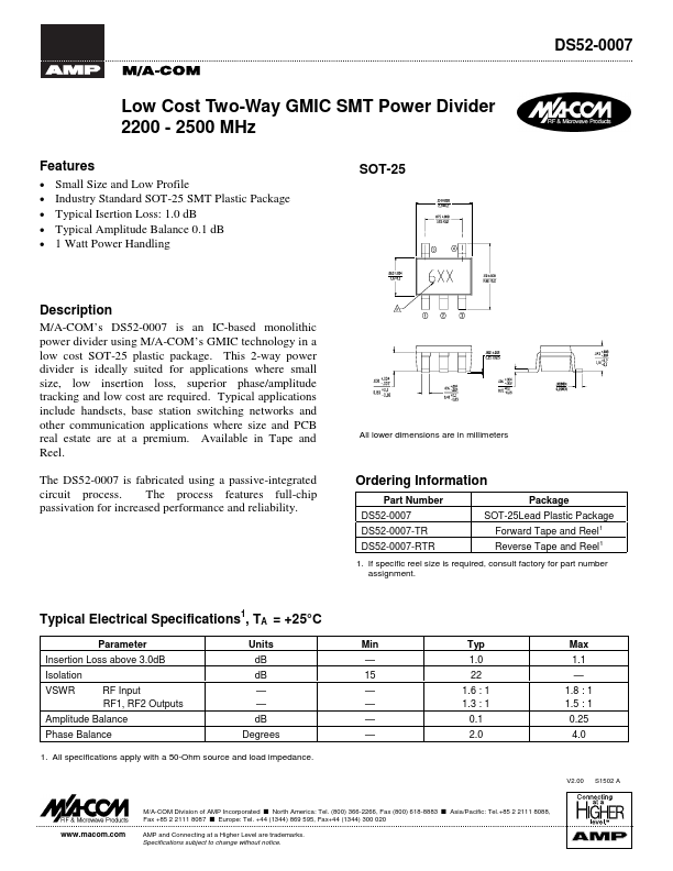 DS52-0007 Tyco Electronics