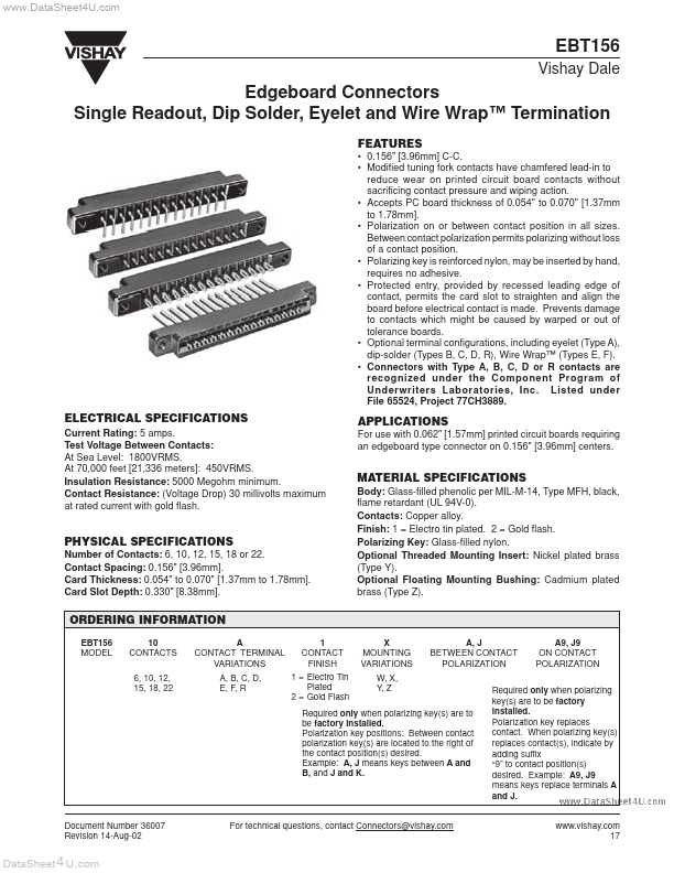 EBT156 Vishay Intertechnology