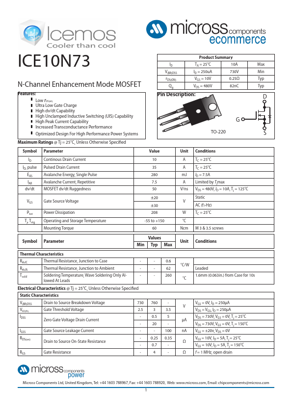 ICE10N73 Micross Components