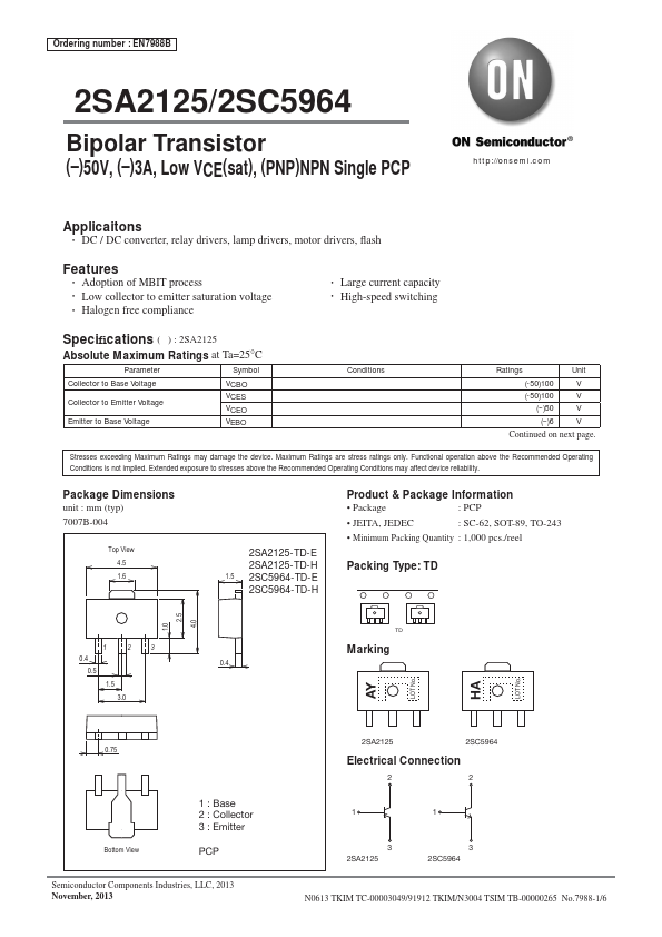 2SA2125 ON Semiconductor