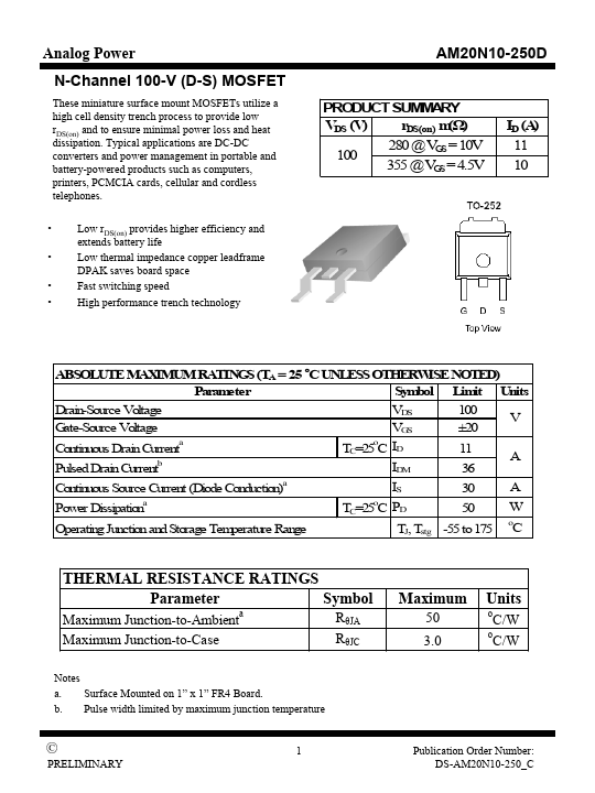 AM20N10-250D Analog Power