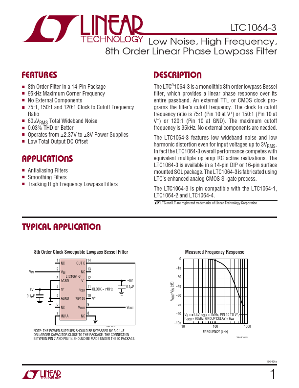 <?=LTC1064-3?> डेटा पत्रक पीडीएफ