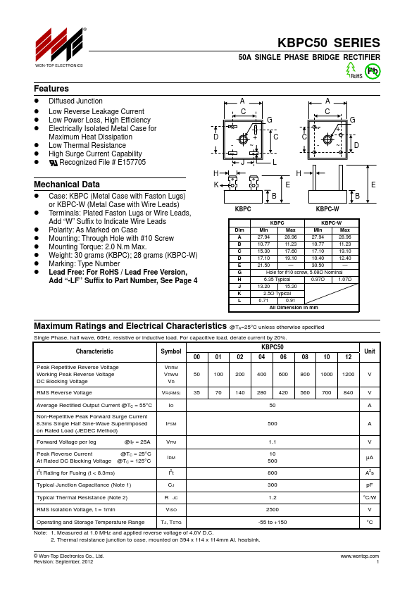 kbpc5010 WON-TOP