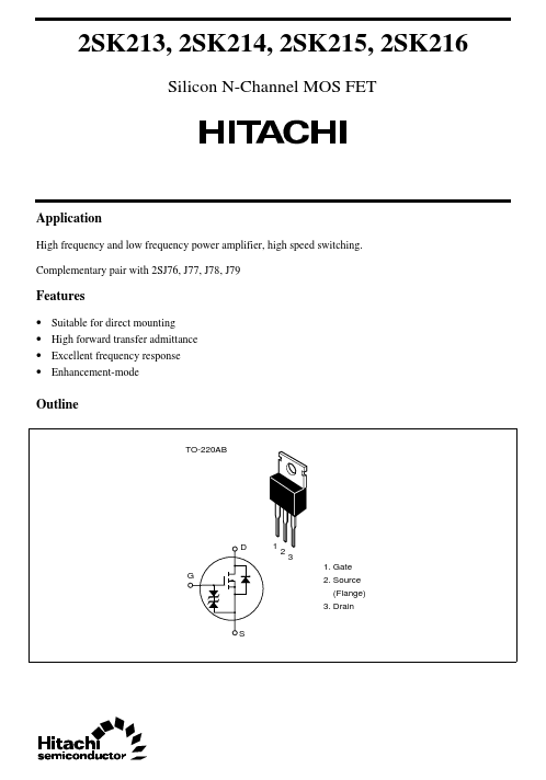 2SK215 Hitachi Semiconductor