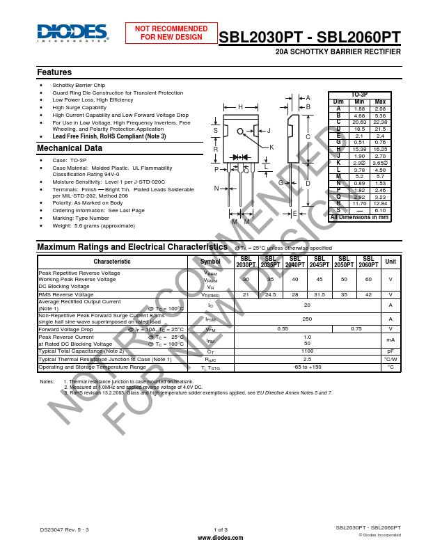 SBL2030PT Diodes