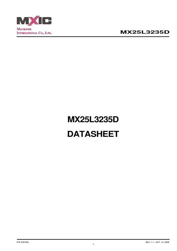 <?=MX25L3235D?> डेटा पत्रक पीडीएफ
