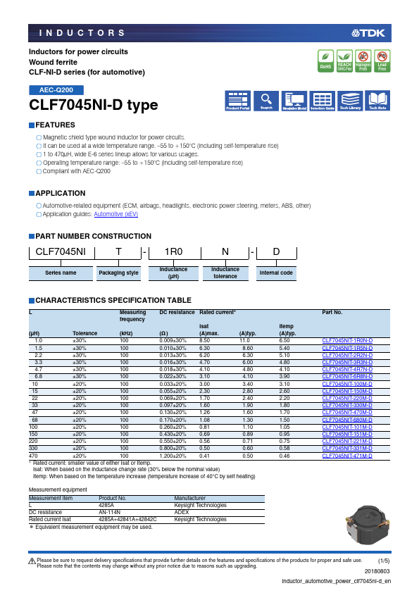 <?=CLF7045NIT-470M-D?> डेटा पत्रक पीडीएफ