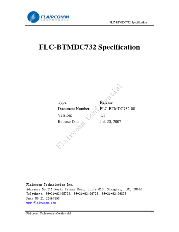 <?=FLC-BTMDC732-A?> डेटा पत्रक पीडीएफ