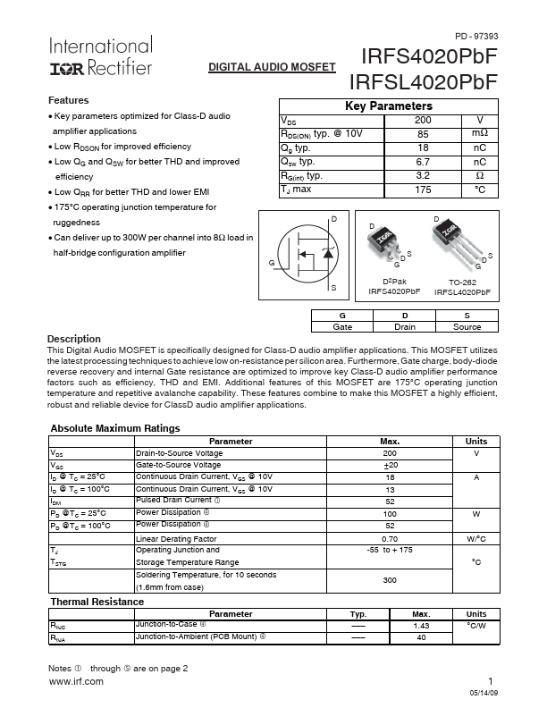 IRFSL4020PbF